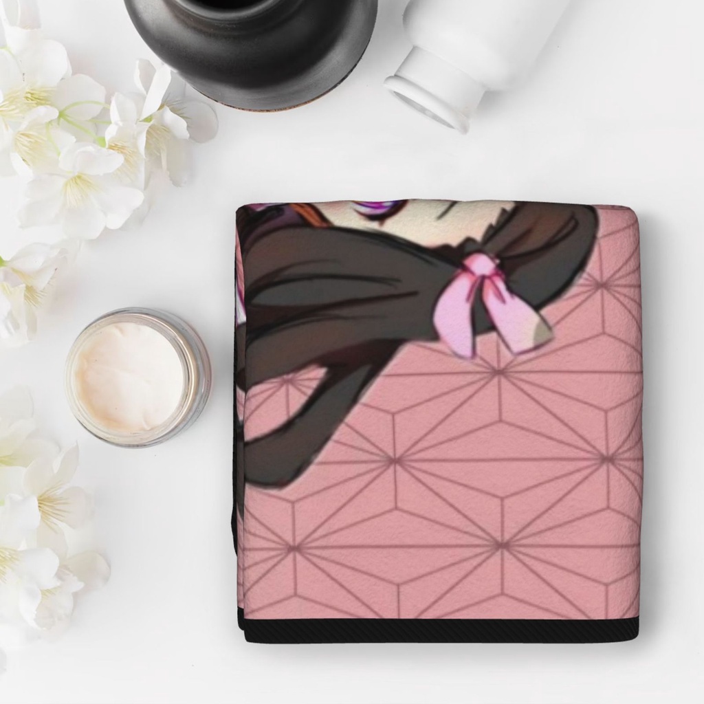 Khăn Tắm Vải Nhung San Hô Thấm Hút Tốt Họa Tiết demon slayer kamado nezuko 40 * 70 cm