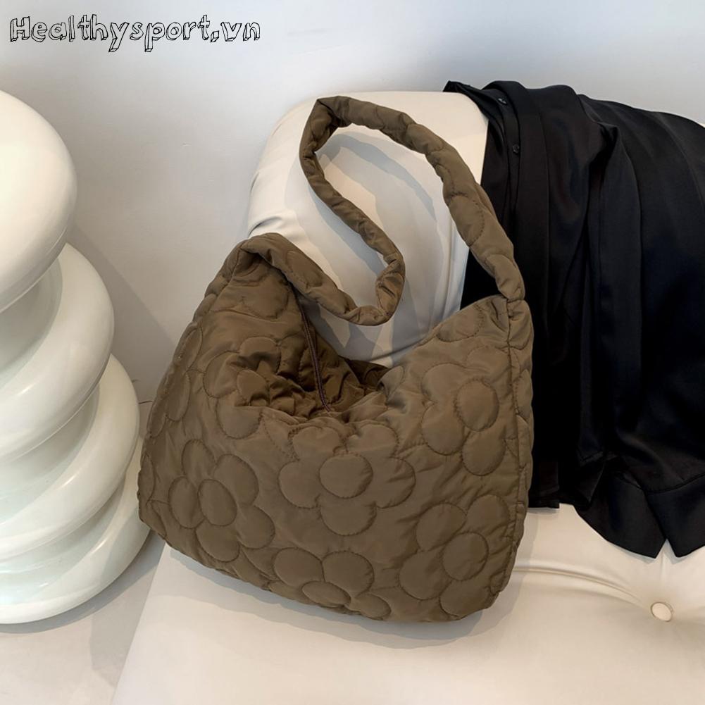 Túi tote Đeo Vai Nhồi Bông Họa Tiết Hoa Thời Trang Cho Nữ