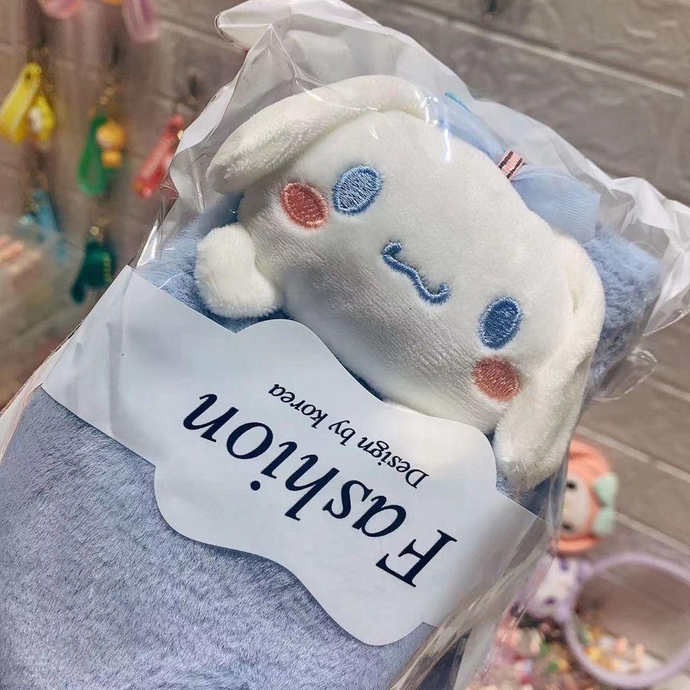 Khăn Choàng Cổ Phủ Lông Dày Dặn Ấm Áp Họa Tiết Hoạt Hình Dễ Thương Cho Bé