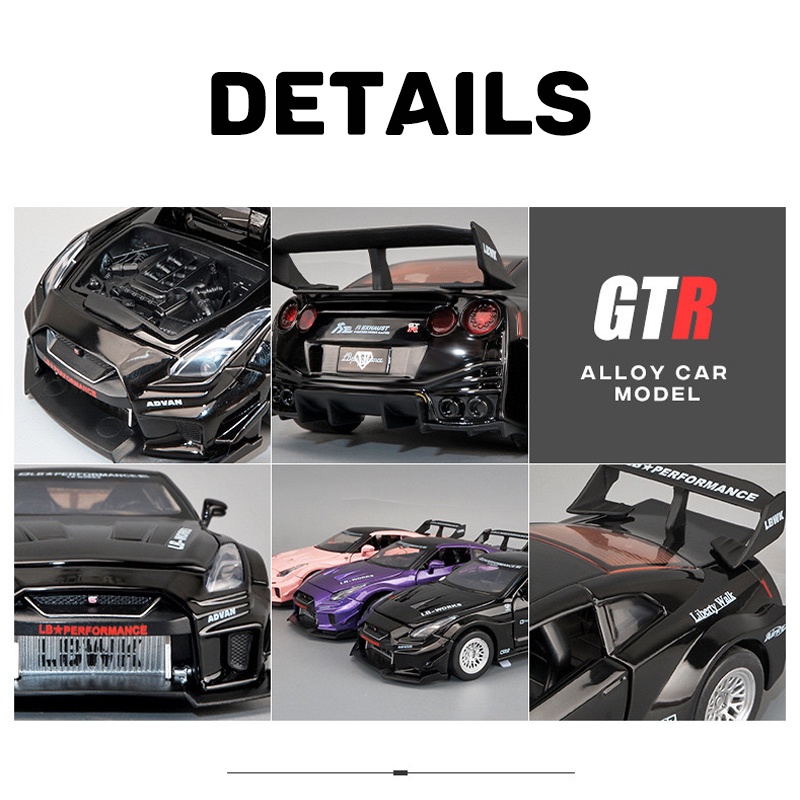 Mô Hình Xe Hơi Nissan GTR CSR2 Bằng Hợp Kim Tỉ Lệ 1: 32 tặng ô tô