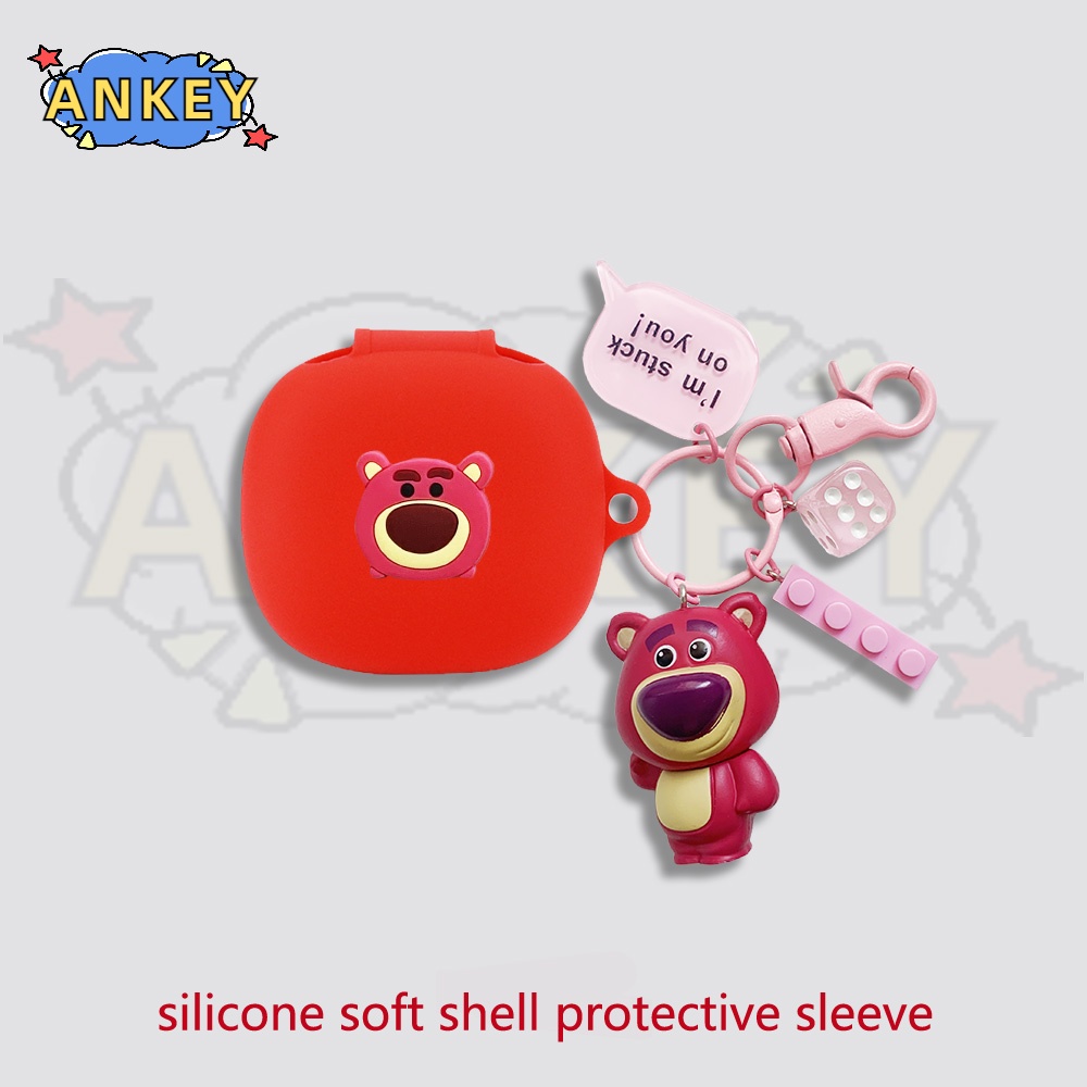 For Samsung Galaxy Buds FE / Buds 2 Pro / Buds Live Case Cute Duck Earphone Silicone Earbuds Soft Protective Headphone Cover Headset Skin with Pendant