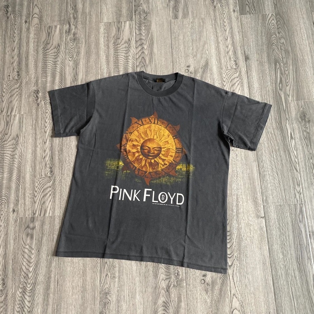 JU7D PINK FLOYD Floyd Rock Band Sun God Letter logo Printing Design Short sleeved Tshirt Vintage retro style short-sleeved shirt oversize shirt