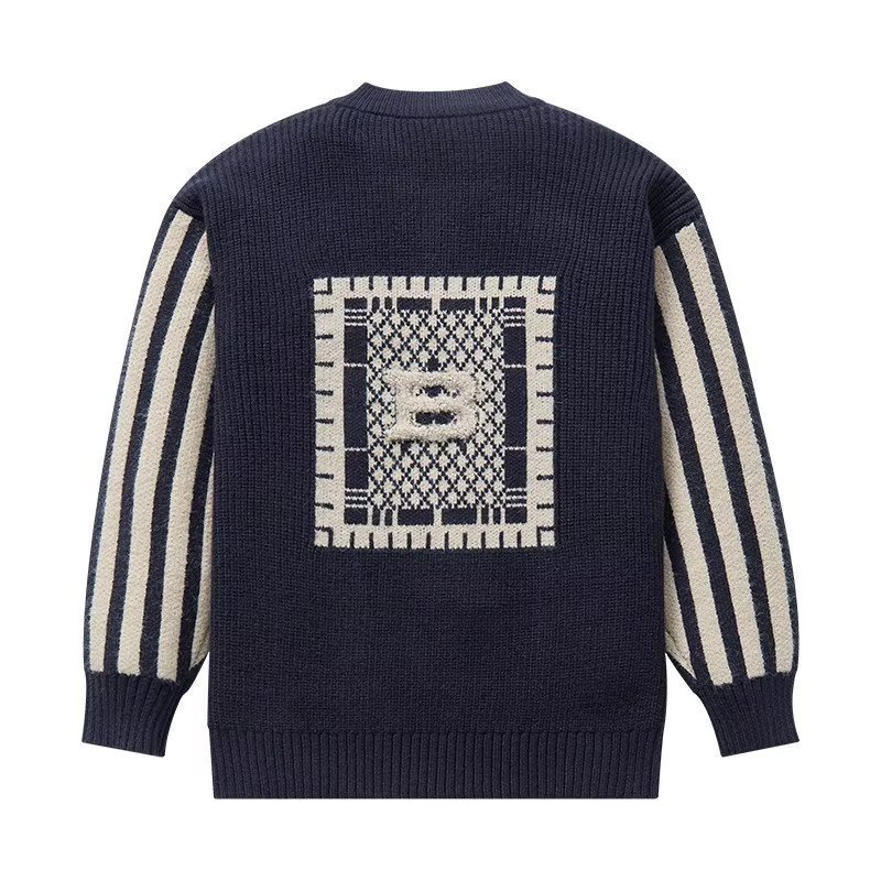 SUPER KIDS quần áo trẻ em Áo Khoác cardigan Dệt Kim Phối Khóa Kéo Thời Trang Cho Bé Trai đồ bé trai