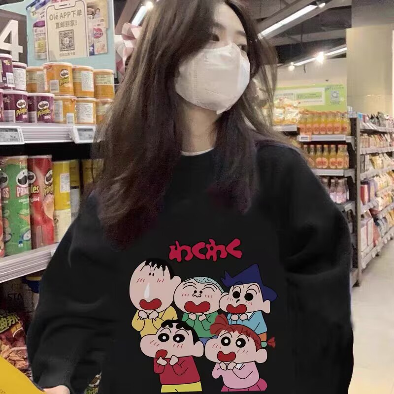 Áo Nỉ Nữ Dài Tay Cổ Tròn Thời Trang Hàn