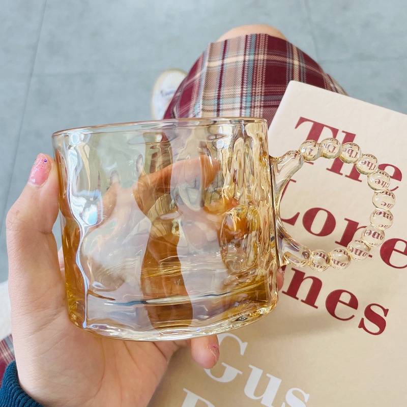 Kính Ly Thủy Tinh Uống Bia / Cà Phê Có Tay Cầm Dung Tích 280ml