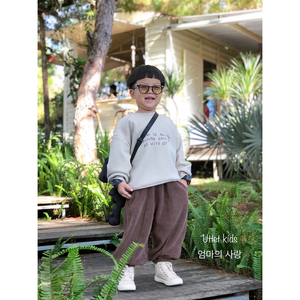 ÁO SWEATER LÓT BÔNG PHONG CÁCH HÀN QUỐC CHO BÉ GÁI VÀ BÉ TRAI RẤT ẤM 23127