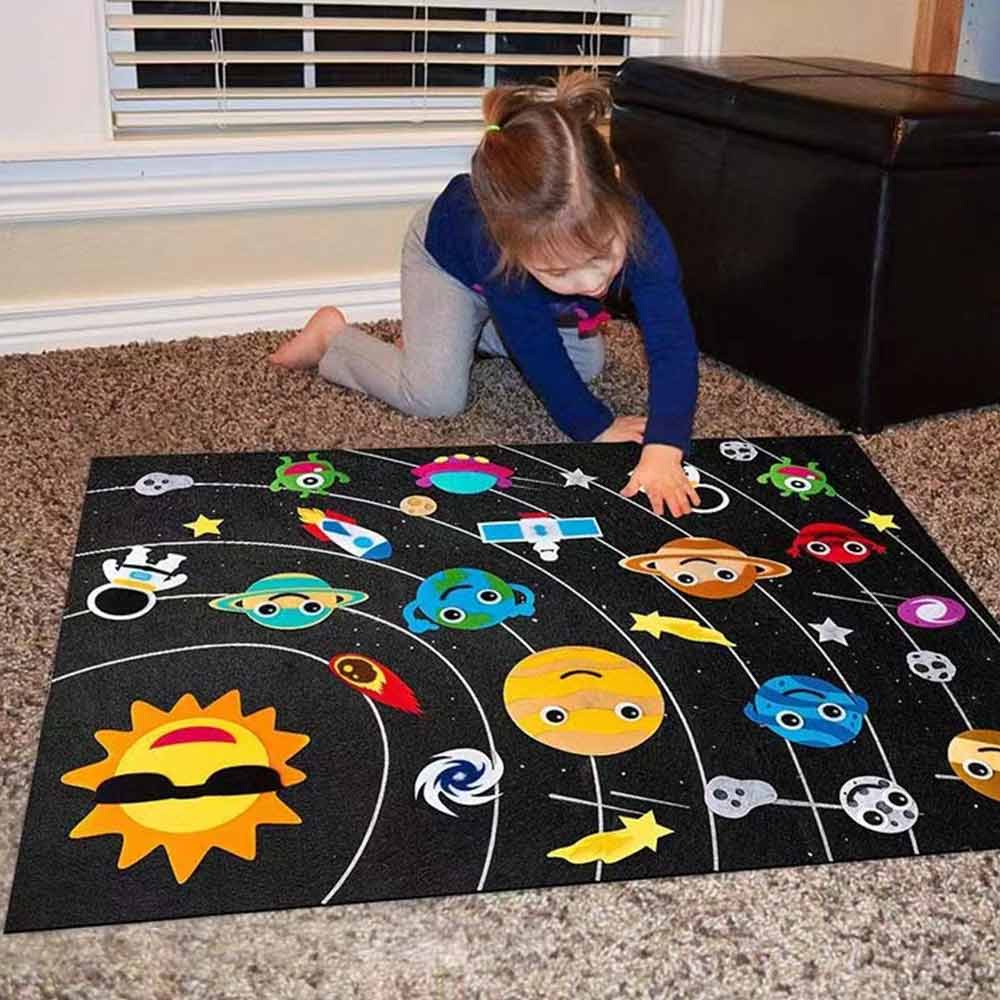 DIY Felt Board Toys Toddler Montessori Story Board Farm Animals Cartoon Pattern Wall Decoration Baby Early Learning Toys