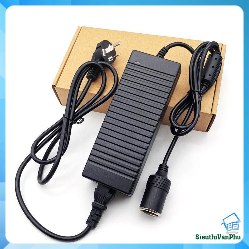 Bộ chuyển đổi nguồn điện 220v sang 12v đầu tẩu thuốc 10a cho công suất 120W BH 12 tháng