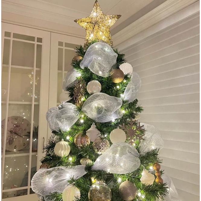 Cuộn 9 Mét Ruy Băng Voan Lưới Trang Trí Noel RB47