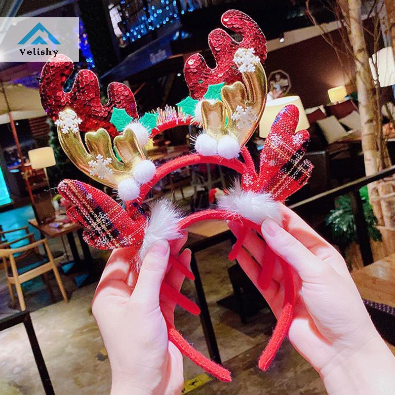 Băng Đô Cài Tóc Hình Tuần Lộc Giáng Sinh / Năm Mới Cho Bé