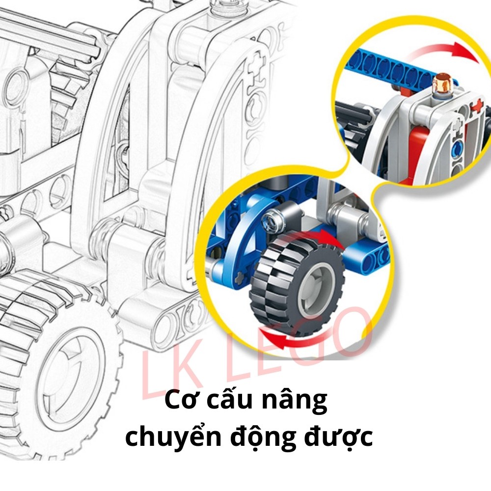 Bộ đồ chơi lắp ráp lego xe nâng 2 in 1, đồ chơi lắp ráp cho bé - LK LEGO