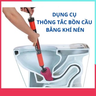  Cây Bơm Thụt Thông Tắc Nghẽn Bồn Cầu Bằng Khí Nén Tiện Dụng 66cm 