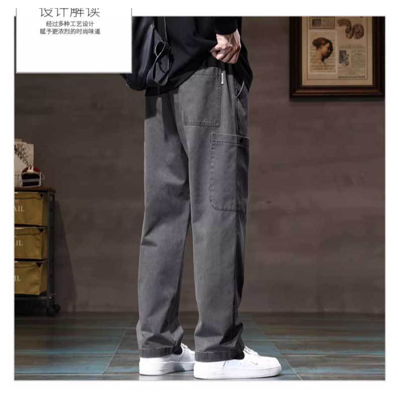 Quần Dài Vải cotton Lưng Thun Ống Rộng Màu Sắc Đơn Giản Thời Trang Cao Cấp Cho Nam