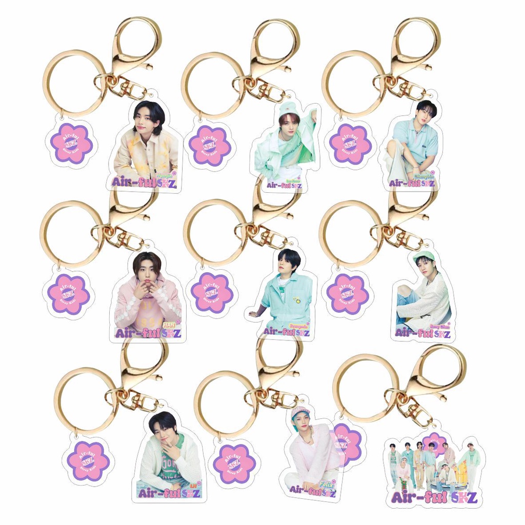 Móc Khóa acrylic Hình stray kids air-Ly Mới Trang Sức Quyến Rũ Cho Túi Xách Hyungmin hyunjin