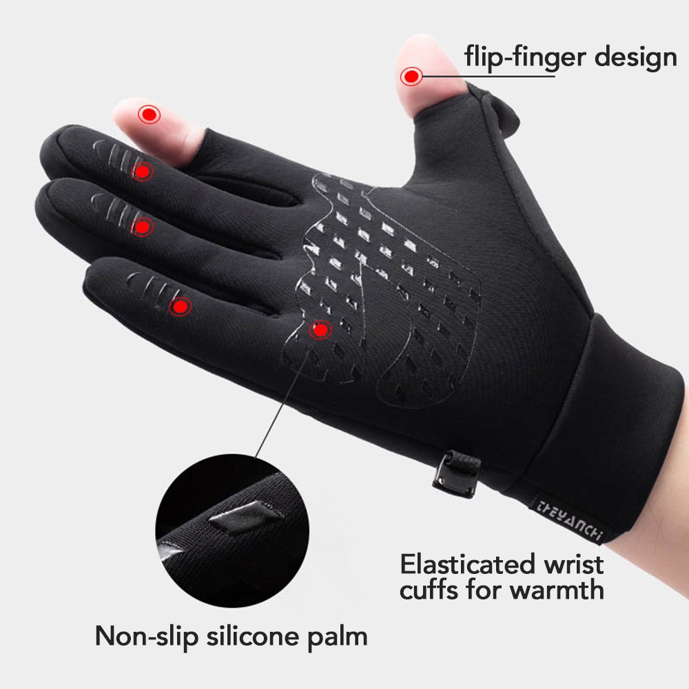 Găng tay lái xe NEWBOLER hai ngón sử dụng màn hình cảm ứng chống nước giữ ấm mùa đông