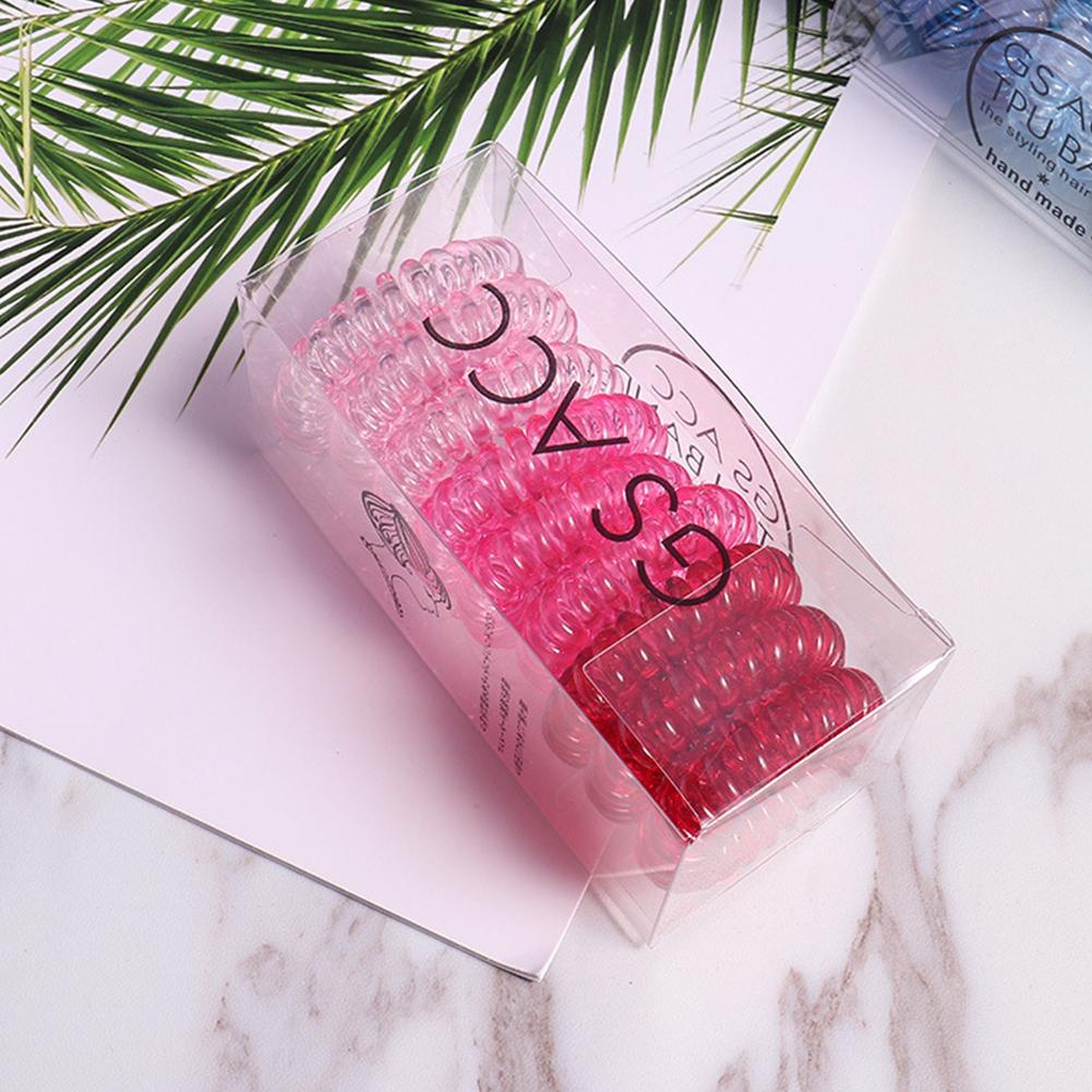 Dây Buộc Tóc Co Giãn Trong Suốt Màu gradient Phong Cách Hàn Quốc Cho Nữ q2f7