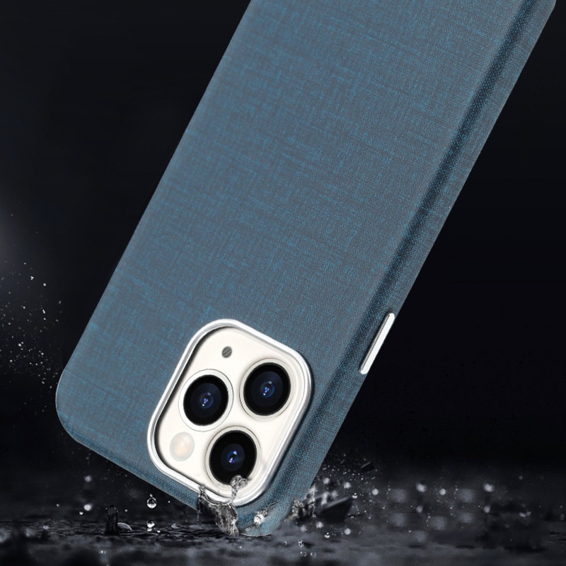 Phù Hợp Bao Da Điện Thoại Nắp Gập Từ Tính Phối Vải Cho iphone 15pro 14pro 13