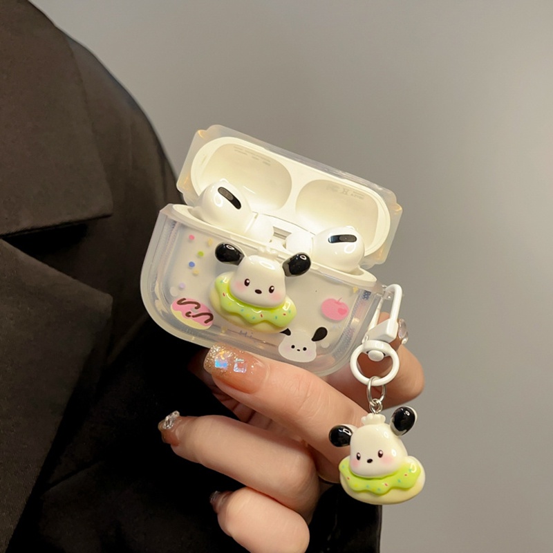 Dễ Thương Vỏ Bảo Vệ Hộp Sạc Tai Nghe airpods 1 2 3 pro 2 bluetooth Không Dây Chất Liệu Dẻo Hình sanrio pochacco 3d Đáng Yêu