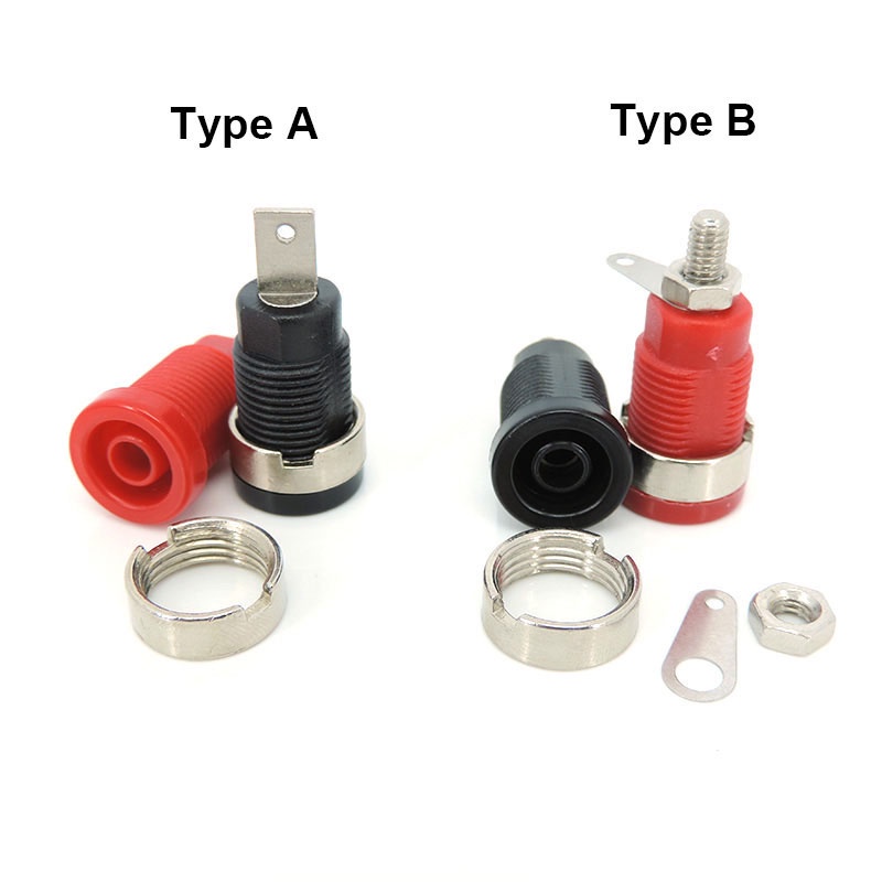 Đỏ Đen 32A Cách Nhiệt An Toàn 4MM Chuối Nữ Đầu Nối Cắm Ổ Cắm Jack Bảng Gắn Ràng Buộc Bài Vạn Năng VN