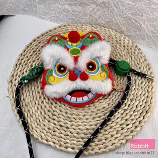 [Kẹp Ví] Phong Cách Trung Hoa Sư Tử Đánh Thức Điện Thoại Di Động Kẹp Lưng Đeo Ngang Dây Buộc Tay Miễn Phí Búp Bê Sang Trọng Búp Bê Ví Đựng Tiền Xu