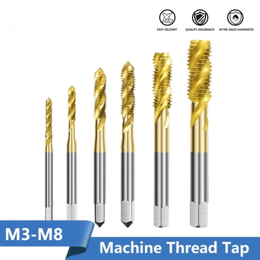 Bộ 5 Mũi Khoan Xoắn Thẳng Bằng Titan m3 m4 m5 m6 m8 hss