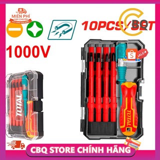 Bộ tua vít 10 chi tiết cách điện 1000v total thtis5106 cbqs