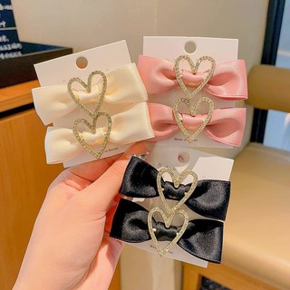 Set 2 kẹp tóc nơ đính đá dễ thương cho bé gái