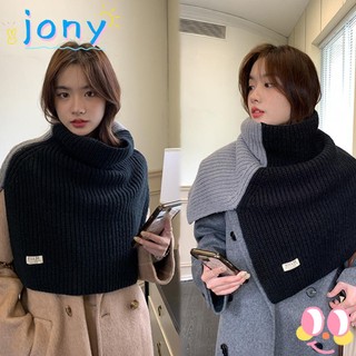 Jonye khăn choàng cổ đan len dày dặn giữ ấm mùa đông thời trang