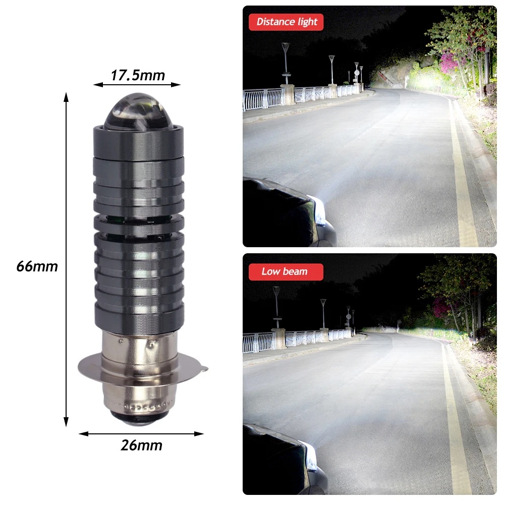 Đèn Pha led h6 12v-80v 2000lm p15d h6 px15d Hai Màu Chuyên Dụng Cho Xe Mô Tô