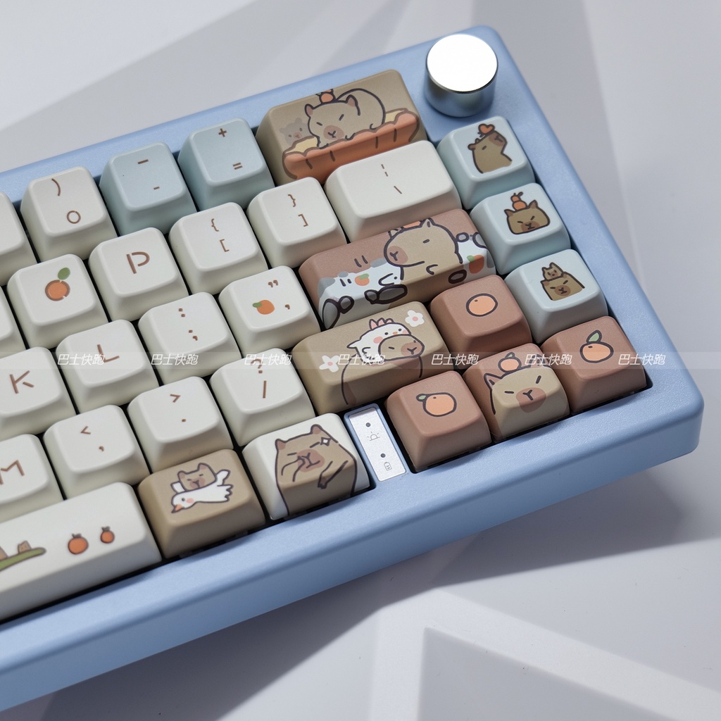 Capybara Keycaps MDA Profile hoạt hình dễ thương PBT Dye Sub Bàn Phím Cơ Keycap