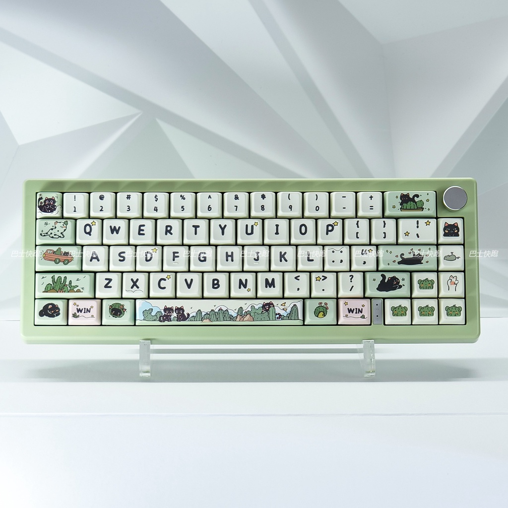 Cactus Cat Keycaps MDA Profile dễ thương PBT Dye Sub Bàn Phím Cơ Keycap
