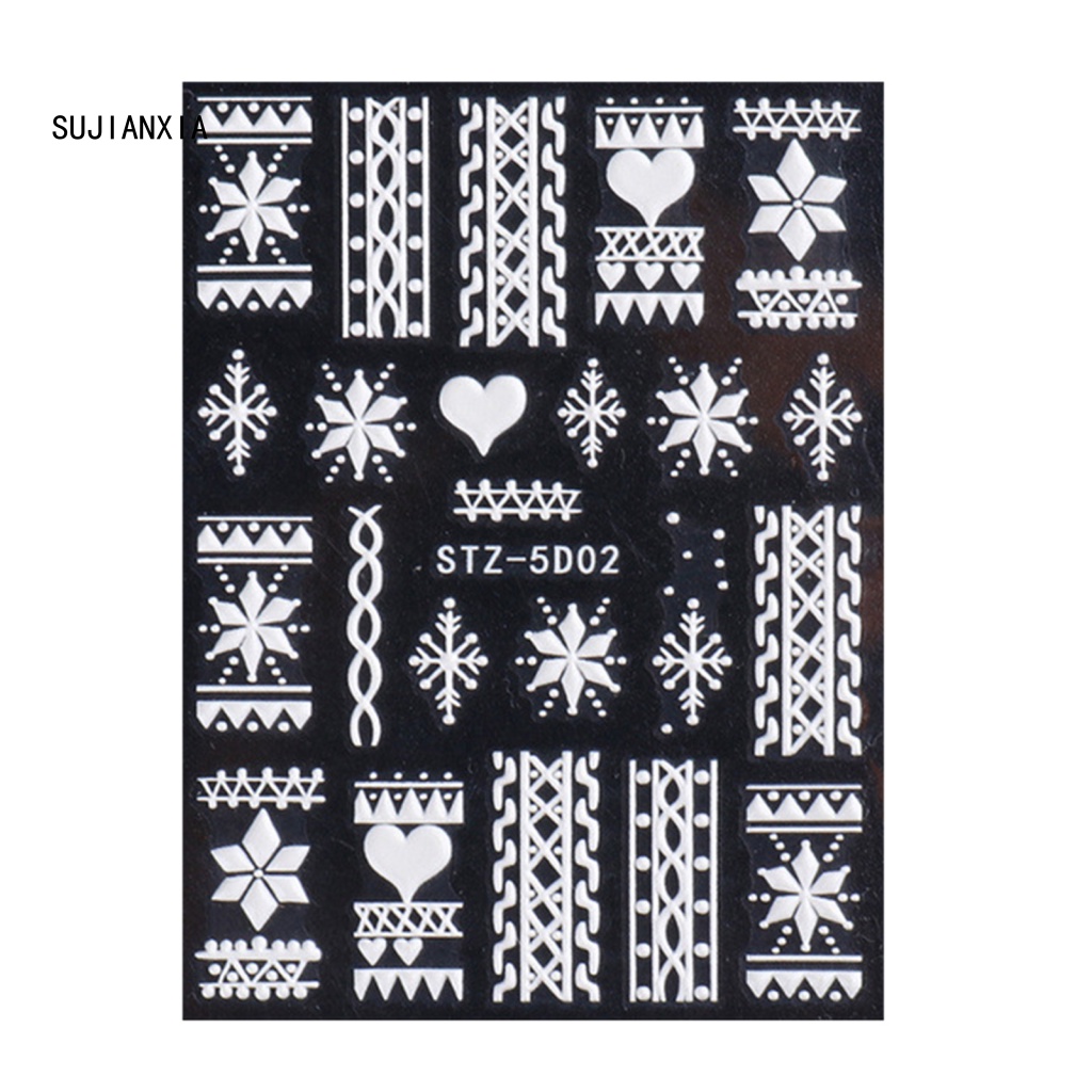 Giày Thể Thao sujianxia sujianxia Năng Động Hợp Thời Trang| Miếng Dán Trang Trí Móng Tay Chống Phai Màu Họa Tiết Bông Tuyết Giáng Sinh diy