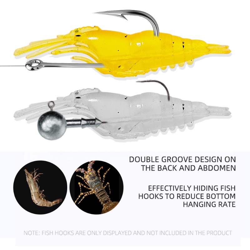 Mồi Tôm Giả mini Mềm Mại Dùng Câu Cá Ban Đêm