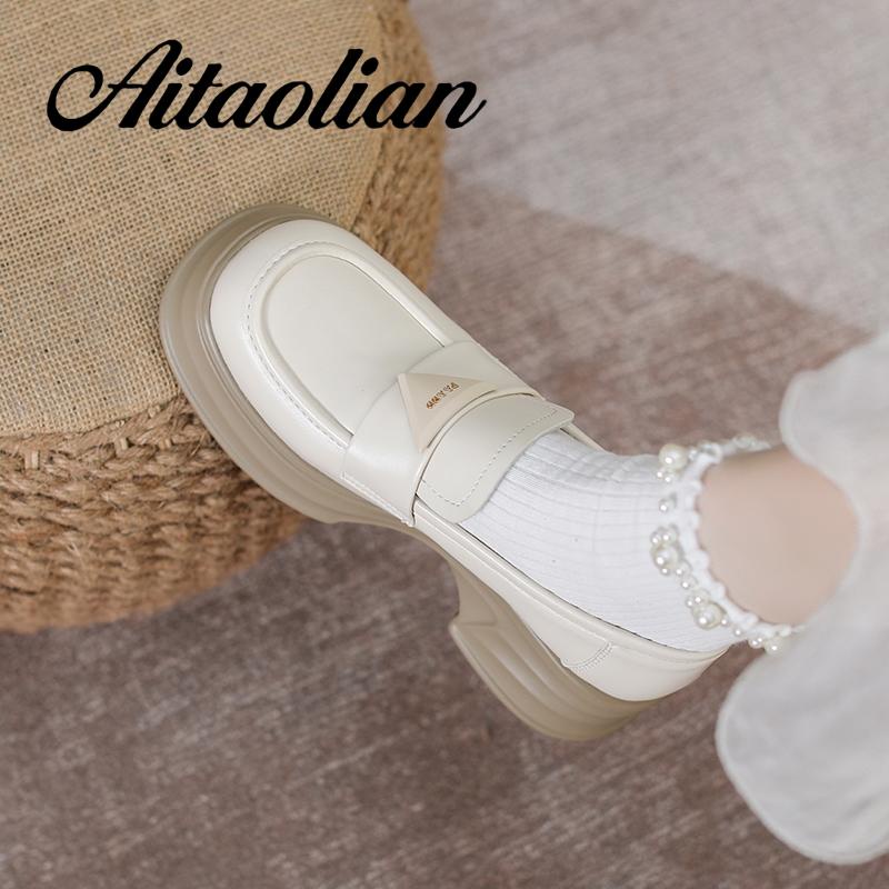 Giày Da Cao Gót 6cm Phong Cách retro Anh Quốc Cho Nữ