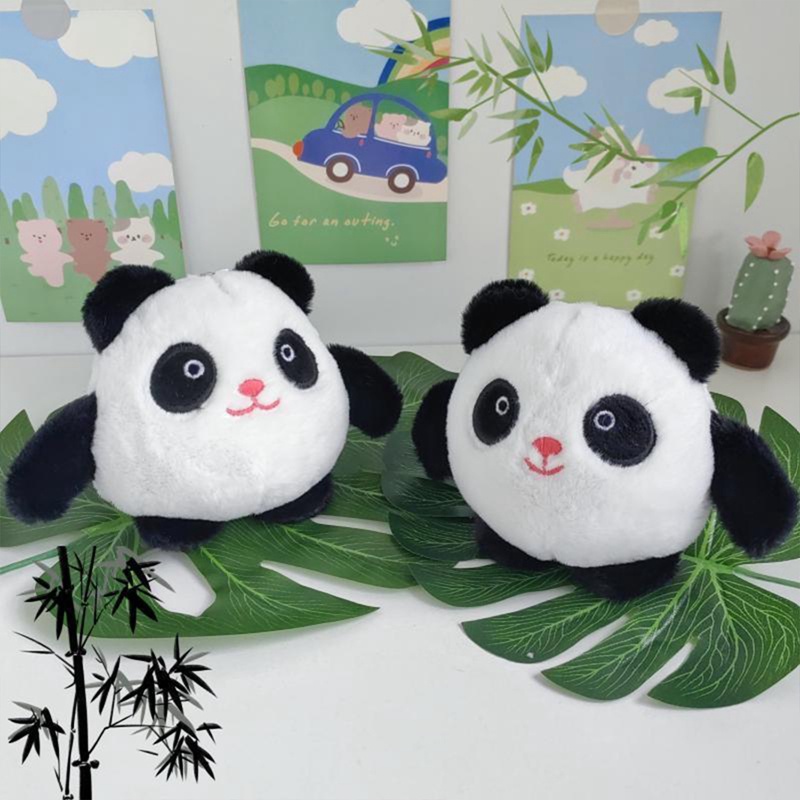 Móc Khóa Gấu Trúc Nhồi Bông Mềm Mại Đáng Yêu