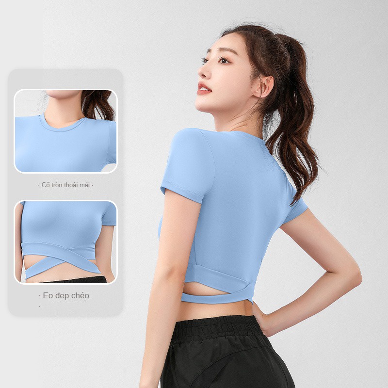 Áo Croptop Tay Ngắn Mềm Mại Thân Thiện Với Da Khi Chạy Bộ / Tập Thể Dục