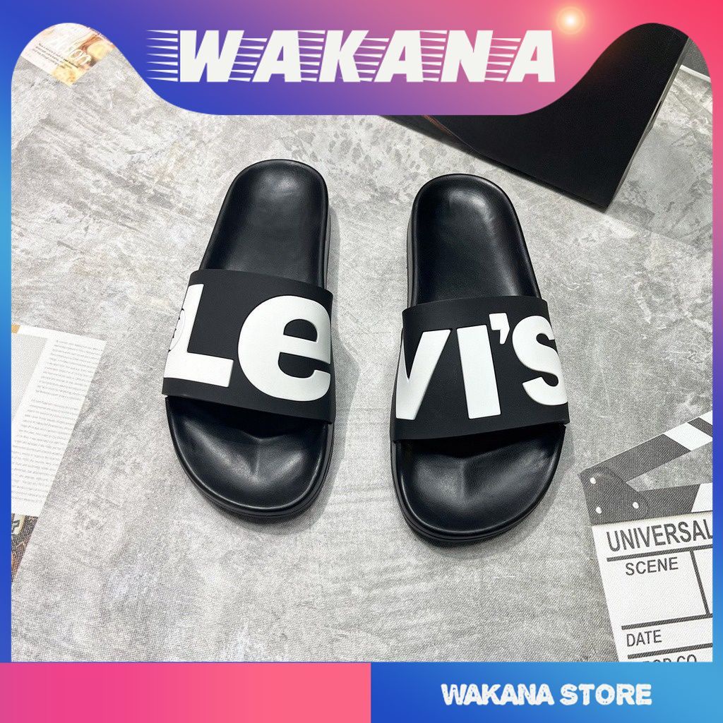 Dép nam quai ngang chữ LEVIT full màu cực hot  - WAKANA VIP