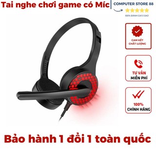 Tai nghe chụp tai có chống ồn, có míc và đèn LED phát sáng, tai nghe chơi game CF LOL