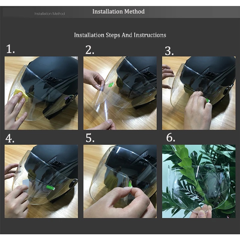 Miếng Phim Dán Mũ Bảo Hiểm Chống Sương Mù / Mưa Phủ nano Trong Suốt hd An Toàn