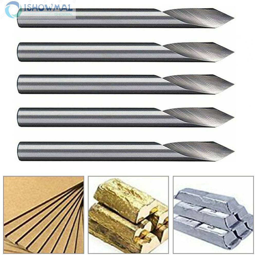 High Hardness 20 Deg V Groove Engraving Tool 5pcs Flat Bottom Spiral Router Bits-New In 11-