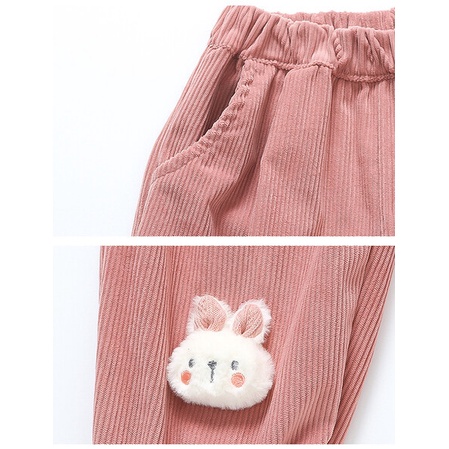 Quần Legging Nhung Kẻ Thời Trang Mùa Xuân Thu Giản Dị Dành Cho Bé Gái