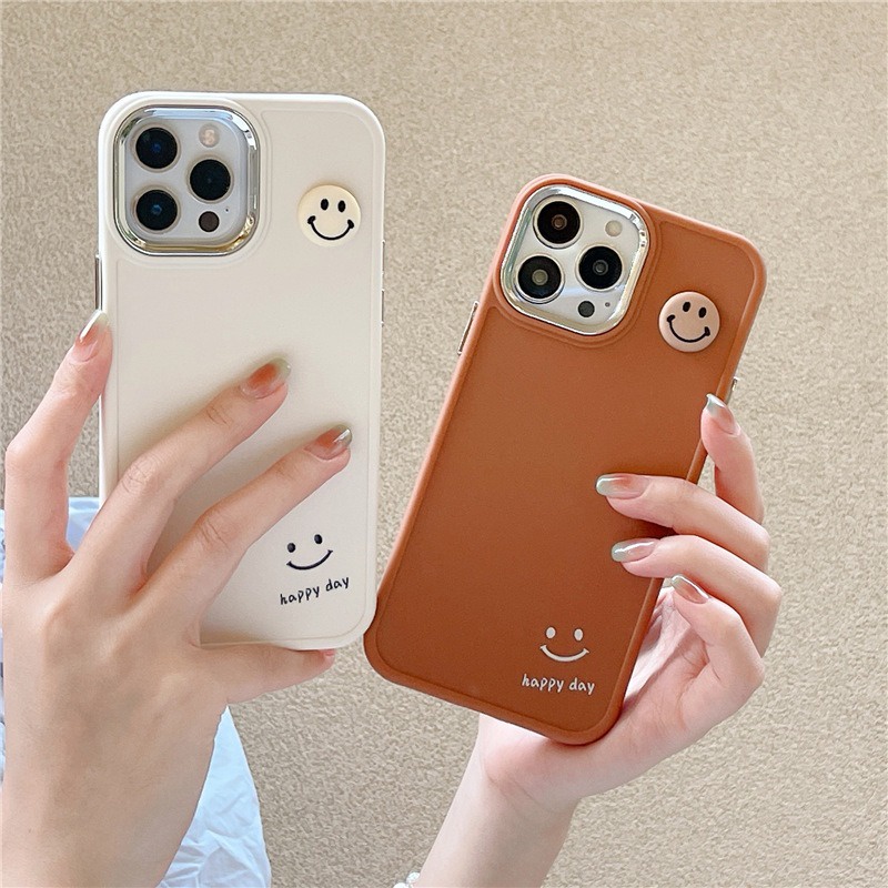 Ốp Điện Thoại Họa Tiết Mặt Cười Ba Chiều Cho iphone 7 7 plus 8 8 plus xs xr 11 12 13 14 15 pro plus promax
