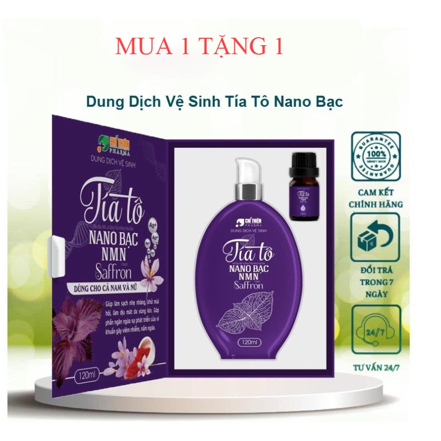 Dung Dịch Vệ Sinh Phụ Nữ Tía Tô  ,Chiết Xuất Trầu Không, Bạc Hà Giúp Vùng Kín Luôn Khô Thoáng, Thơm Mát