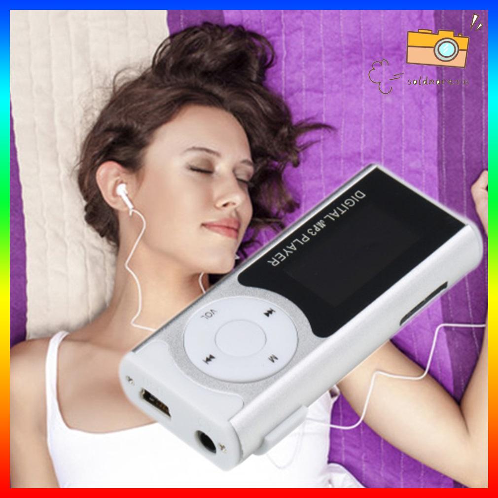 Mini USB Clip MP3 Media Player Màn hình LCD Hỗ trợ Đèn LED TF 16GB