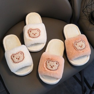 Dép cotton Đi Trong Nhà Đế Dày Thoải Mái Chống Trượt In Hình Gấu Hoạt Hình Dễ Thương Thời Trang 2023 Cho Bé Trai Và Gái HXVN3130