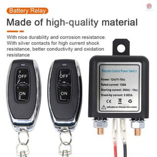 Wireless Remote Car Battery Switch Isolator Power Cut Master Switch with 2 Remotes