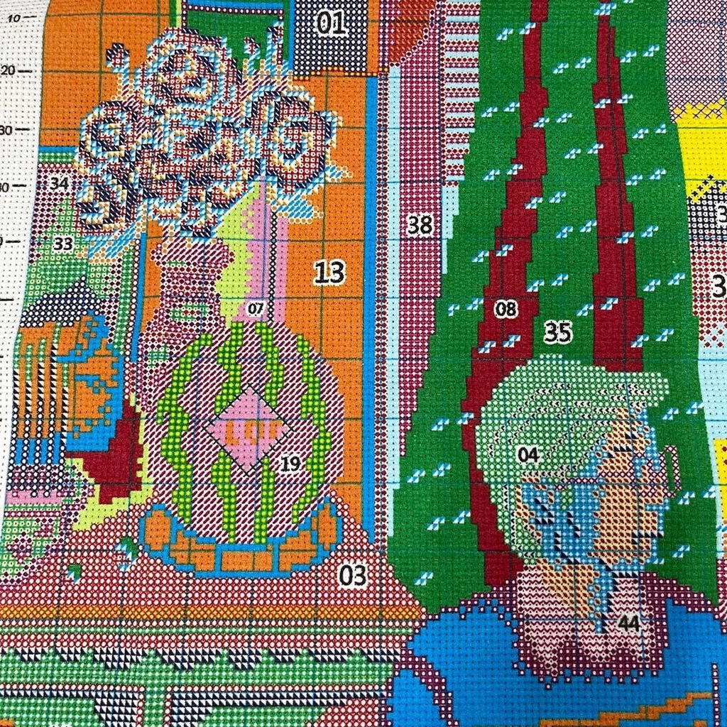 Tranh Thêu Chữ Thập Tết Sum Vầy Mẫu Mới ZYN002 Chưa Thêu