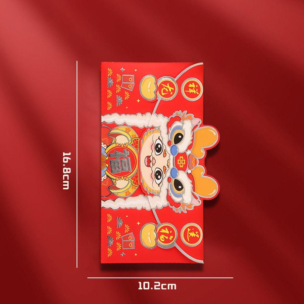 Set 4 Bao Lì Xì Năm Mới Hình Đầu Sư Tử Ba Chiều Sáng Tạo