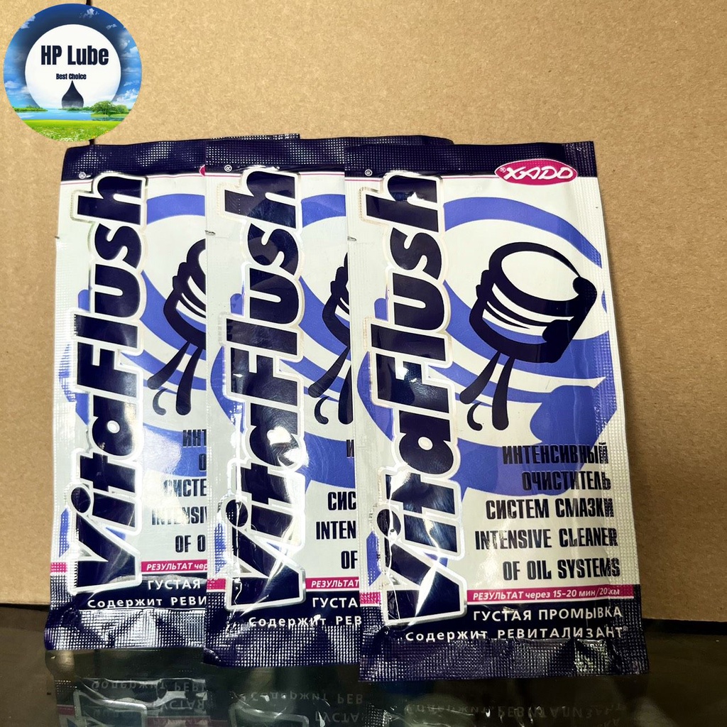 Súc Động Cơ Xado Vitaflush Gói 20ml, Làm Sạch Mặt Động Cơ, Loại Bỏ Cặn Carbon, Chống Mài Mòn Động Cơ