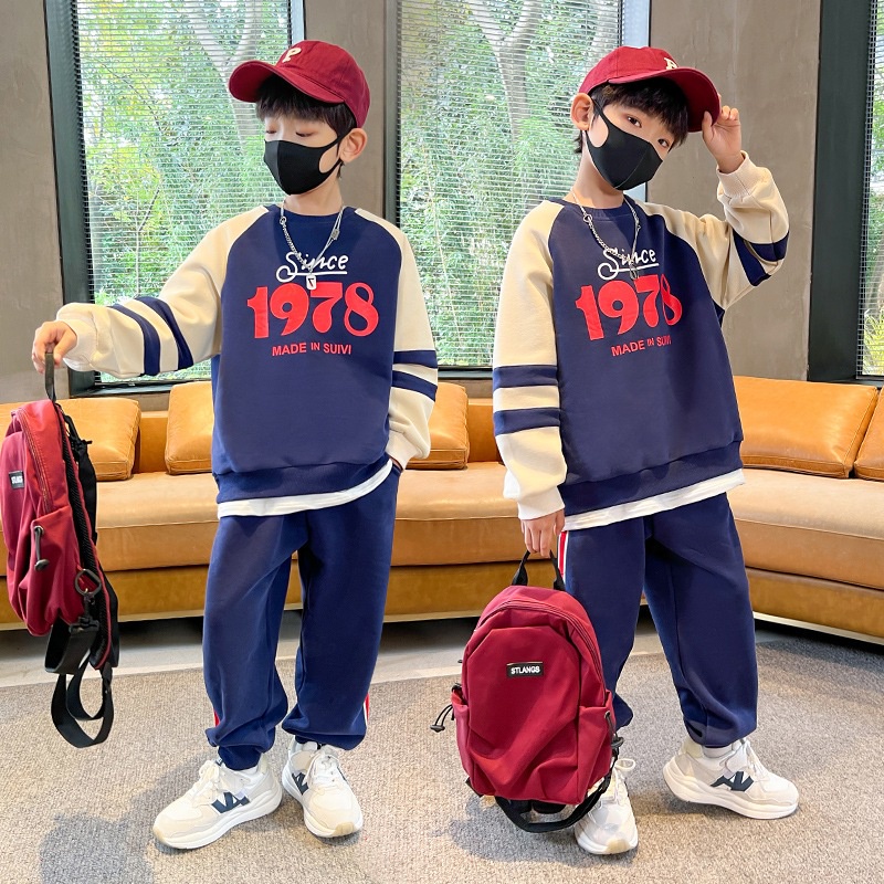 Mẫu mới set bộ quần áo thu đông bé trai 18-55kg từ 5-15 tuổi. Đồ bộ bé trai, set đồ bé gái, bộ thu đông trẻ em mẫu 1978